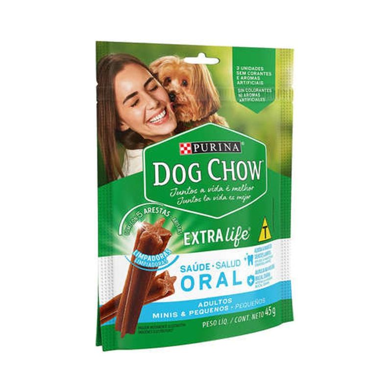 Petisco Dog Chow Sa de Oral para C es Adultos Porte Mini e Pequeno Frango 45g 1