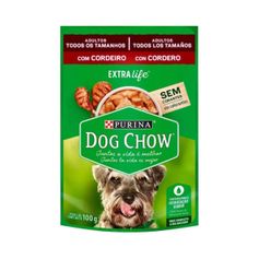 Ração Úmida Dog Chow para Cães Adultos Cordeiro Sachê 100g