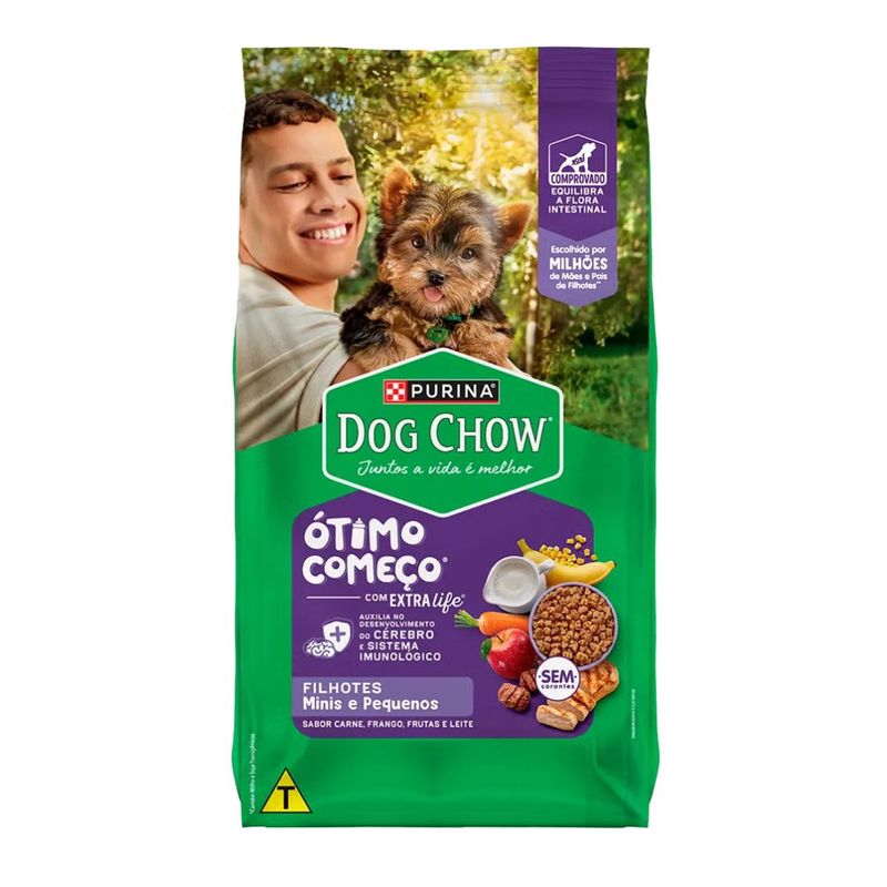 Ra  o Seca Dog Chow para C es Filhotes Porte Mini e Pequeno Carne  Frango e Arroz 1kg 0