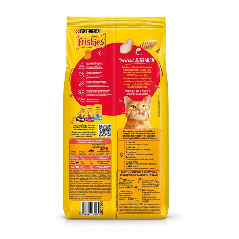 Ra  o Seca Friskies para Gatos Adultos Del cias da Granja 3kg 1
