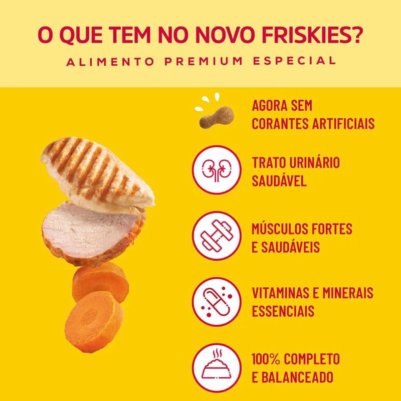 Ra  o Seca Friskies para Gatos Adultos Del cias da Granja 1kg 2