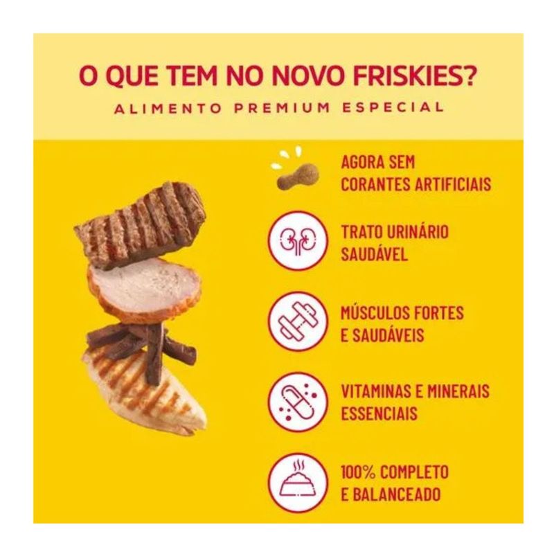 Ra  o Seca Friskies para Gatos Adultos Mix de Carnes 3kg 2