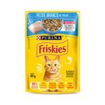 Ra  o  mida Friskies para Gatos Adultos Peixe Branco ao Molho Sach  85g 0