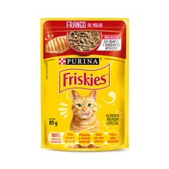 Ração Úmida Friskies para Gatos Adultos Frango ao Molho Sachê 85g