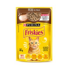 Ração Úmida Friskies para Gatos Adultos Peru ao Molho Sachê 85g