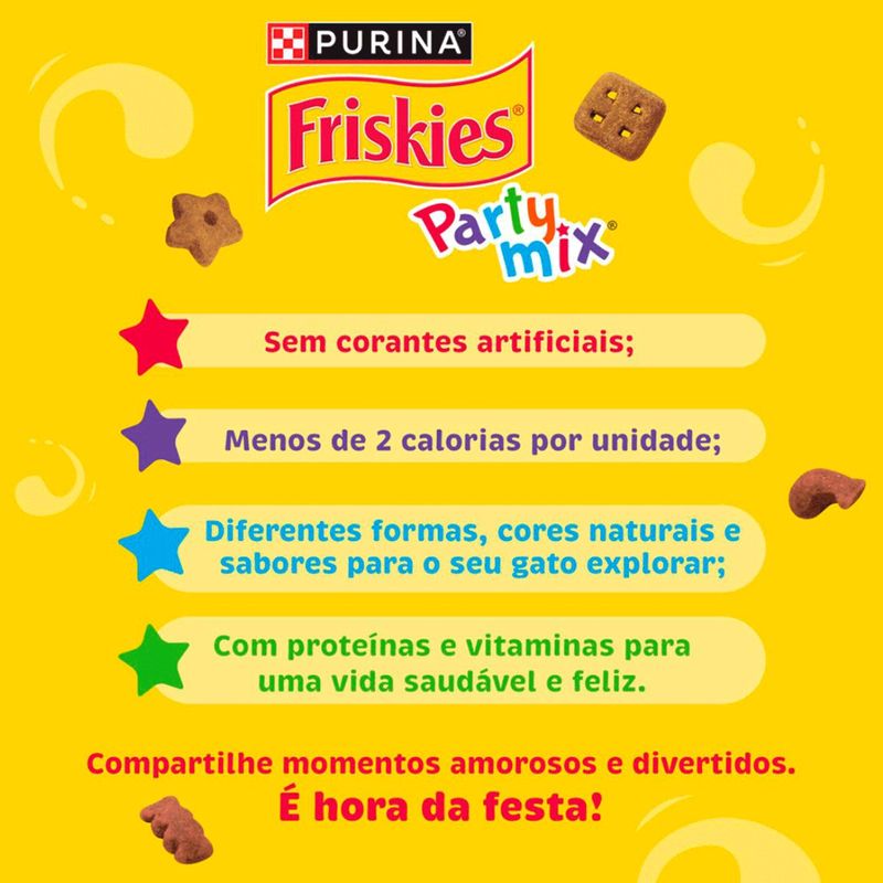 Petisco Friskies Party Mix para Gatos Adultos Frango  F gado e Peru 40g 2