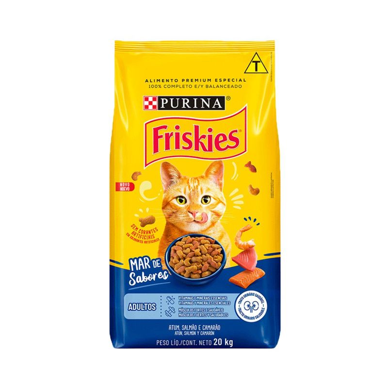 Ra  o Seca Friskies para Gatos Adultos Mar de Sabores 20kg 0
