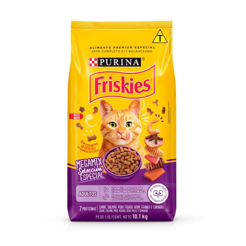 Ra  o Seca Friskies para Gatos Adultos Megamix 10 1kg 0