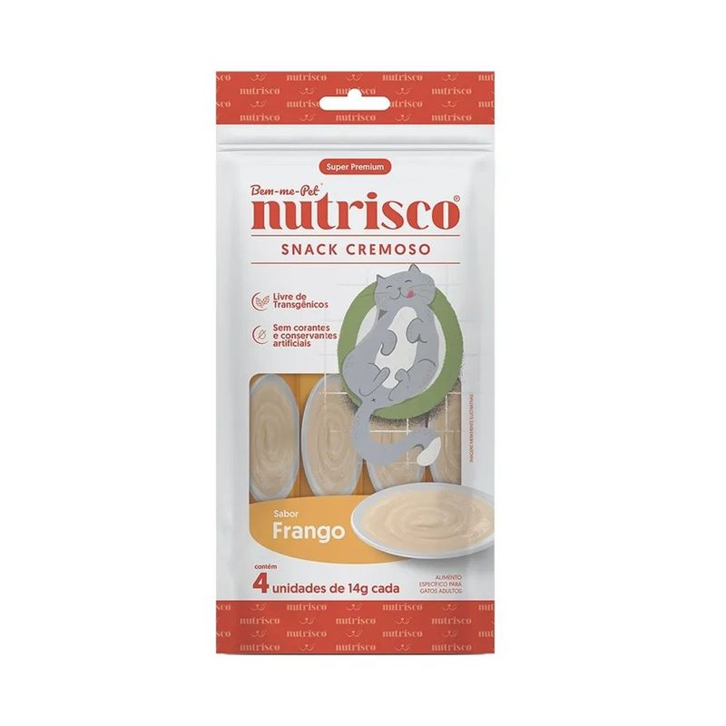 Petisco Nutrisco para Gatos Adultos Frango - Pacote com 04 unidades de 14g cada 1