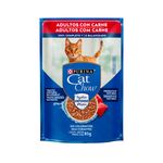 Ra  o  mida Cat Chow para Gatos Adultos Defense Hydro Carne ao Molho Sach  85g 0