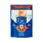 Ra  o  mida Cat Chow para Gatos Castrados Defense Hydro Carne ao Molho Sach  85g 0