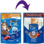Ra  o  mida Cat Chow para Gatos Castrados Defense Hydro Carne ao Molho Sach  85g 3