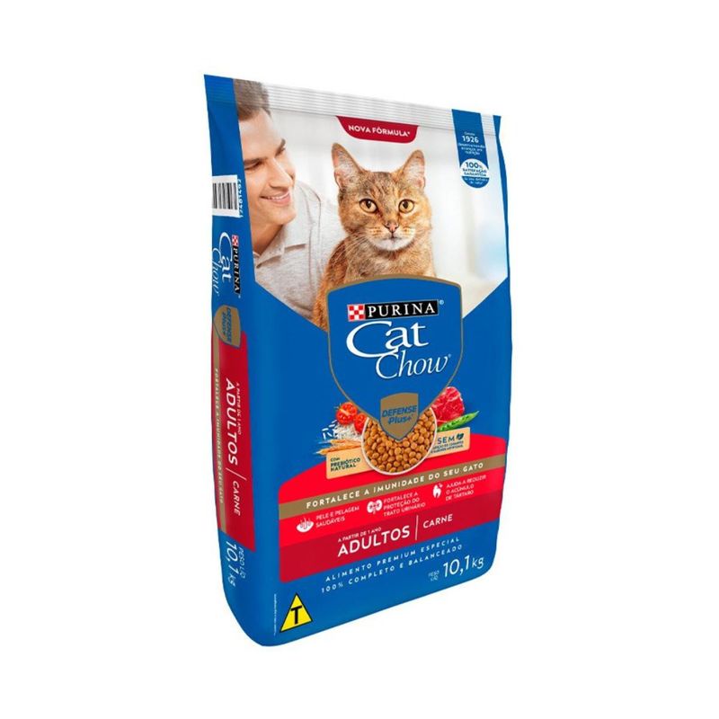 Ra  o Seca Cat Chow Defense Plus para Gatos Adultos Carne 10 1kg 1