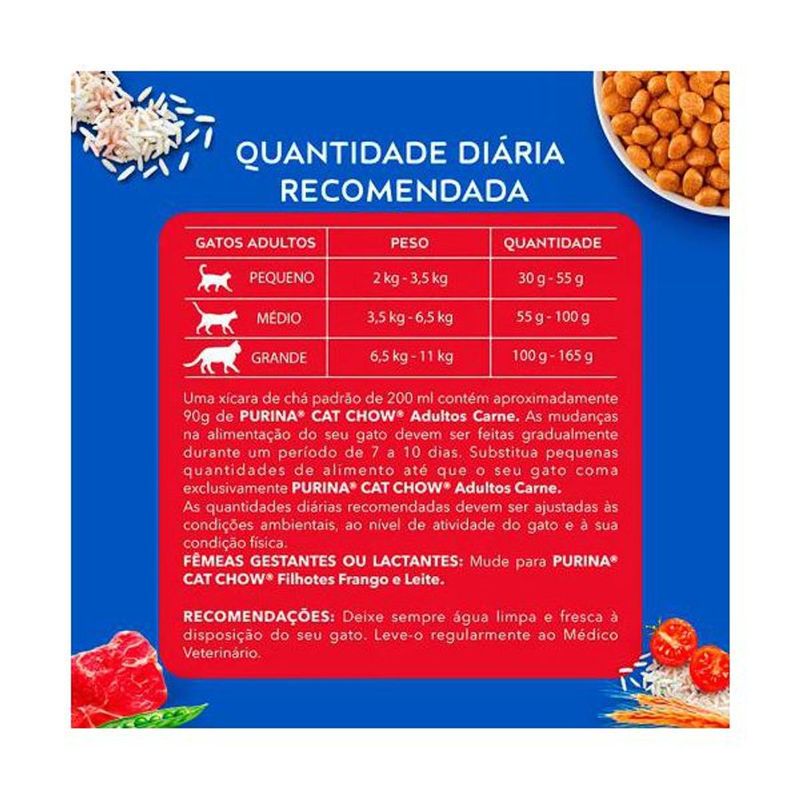 Ra  o Seca Cat Chow Defense Plus para Gatos Adultos Carne 1kg 3