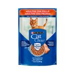 Ra  o  mida Cat Chow para Gatos Adultos Defense Hydro Frango ao Molho Sach  85g 0