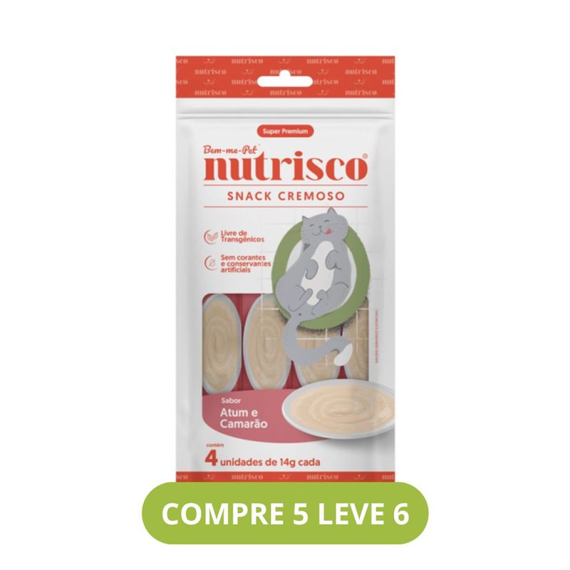 Petisco Nutrisco para Gatos Adultos Atum e Camar o - Pacote com 04 unidades de 14g cada 0