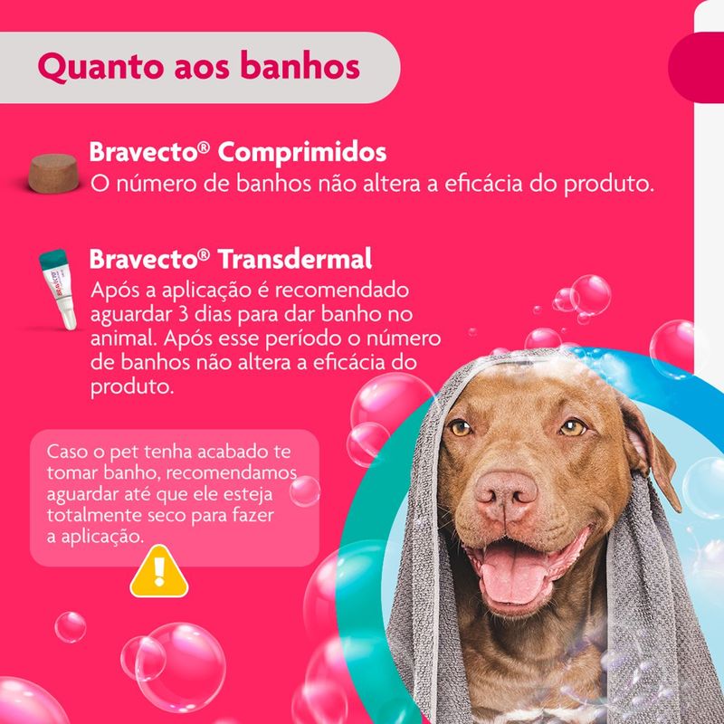 Antipulgas e Carrapatos Bravecto  C es Transdermal 20 a 40kg 1000mg 1 Pipeta 3 57ml MSD Sa de Animal 9