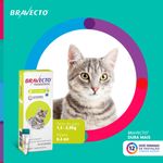 Antipulgas Bravecto  Gatos Transdermal 1 2 a 2 5kg 112 5mg 1 Pipeta 0 4ml MSD Sa de Animal 1