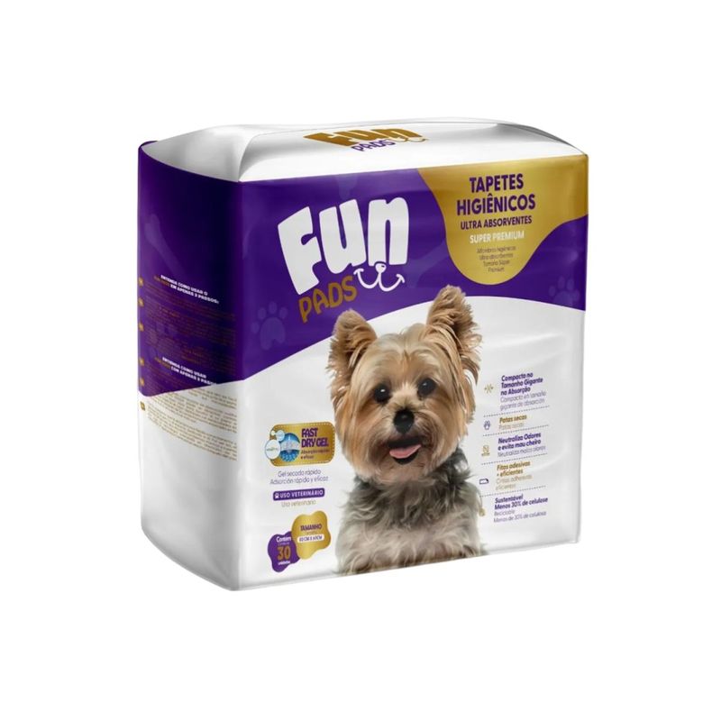 Tapete Higi nico Absortec Fun Pads para C es 80x60cm - Cont m 30 unidades 0