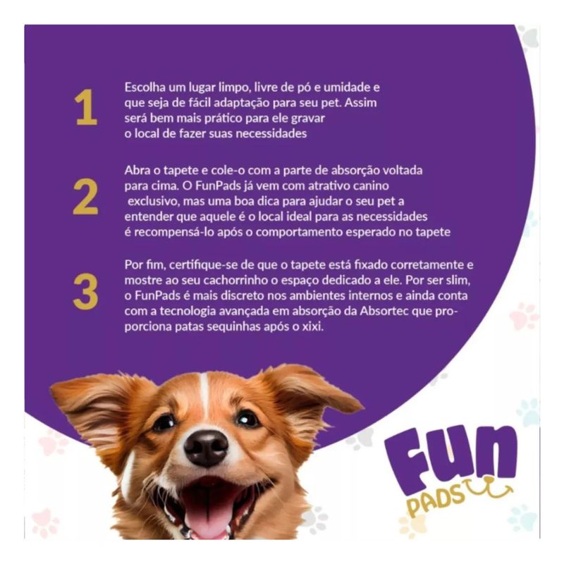 Tapete Higi nico Absortec Fun Pads para C es 80x60cm - Cont m 07 unidades 3