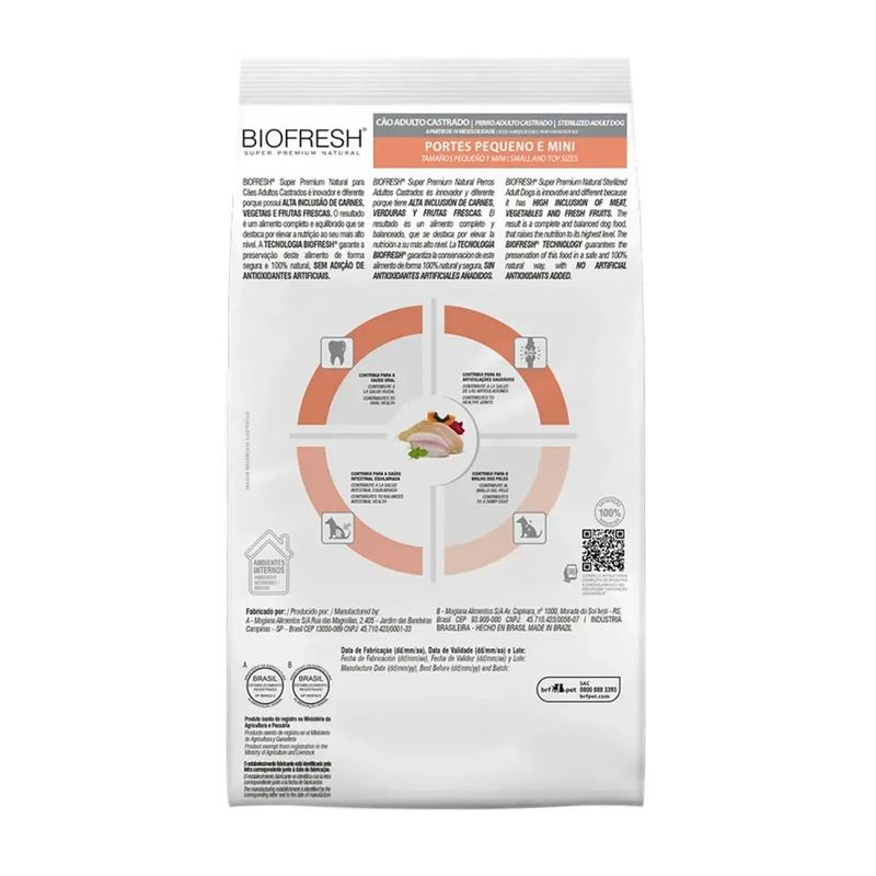 Ra  o Seca Biofresh para C es Adultos Castrados Porte Mini e Pequeno Carne 1kg 2