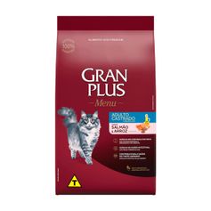 Ração Seca GranPlus Menu Gatos Adultos Castrados Salmão e Arroz 3kg