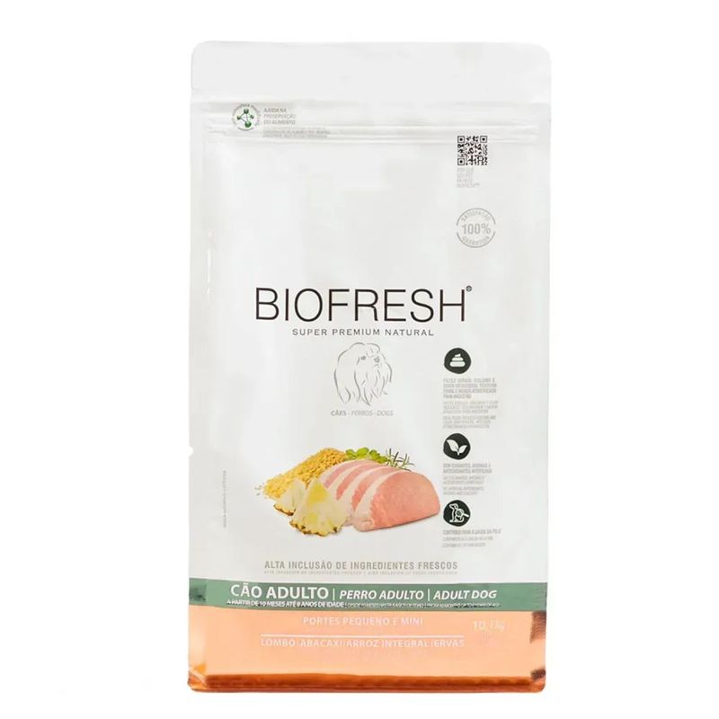 Ra  o Seca Biofresh para C es Adultos Porte Mini e Pequeno Lombo e Abacaxi 10 1kg 1