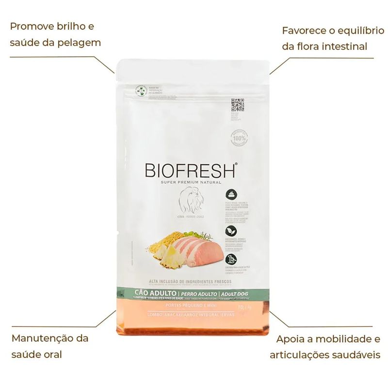 Ra  o Seca Biofresh para C es Adultos Porte Mini e Pequeno Lombo e Abacaxi 10 1kg 3
