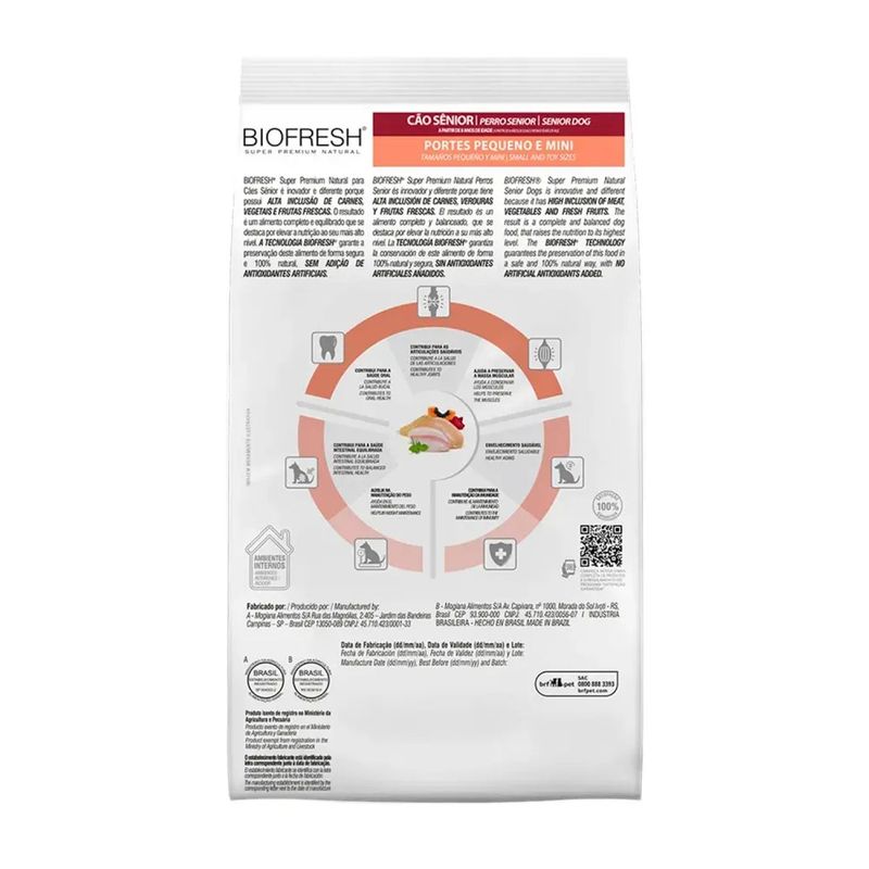 Ra  o Seca Biofresh para C es Idosos Porte Mini e Pequeno Carne 10 1kg 2