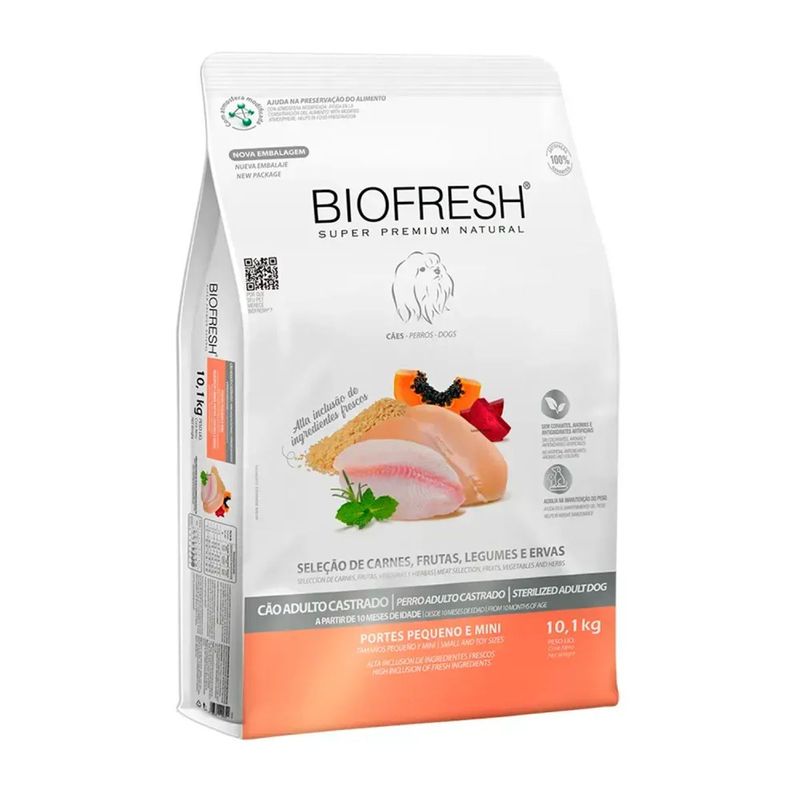 Ra  o Seca Biofresh para C es Adultos Castrados Porte Mini e Pequeno Carne 10 1kg 0