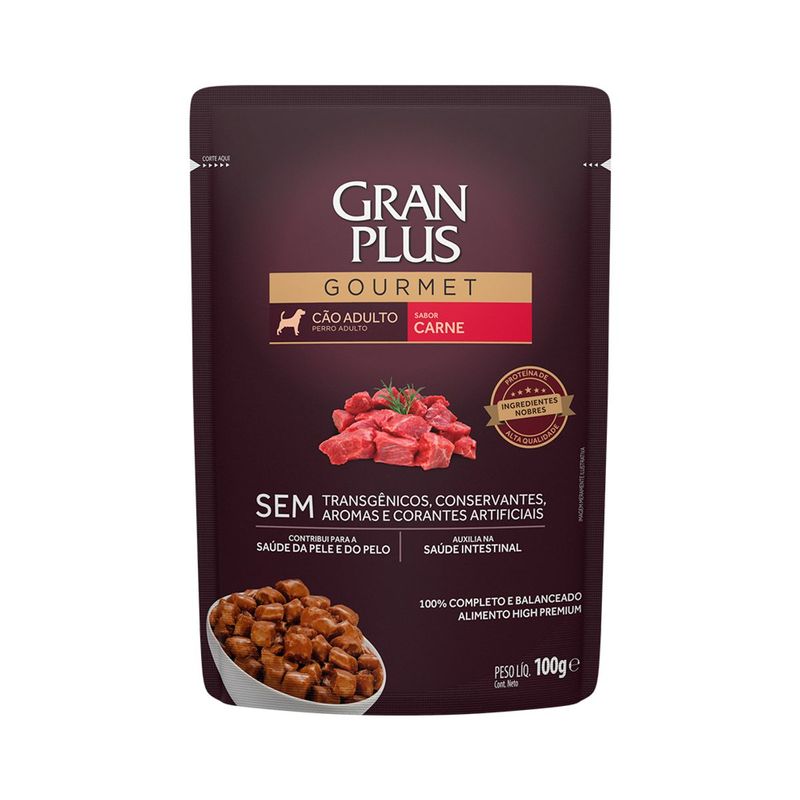 Ra  o  mida GranPlus Gourmet para C es Adultos Carne 100g 0