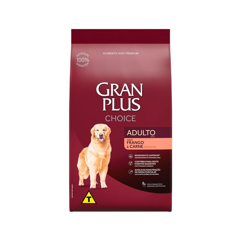 Ra  o Seca GranPlus Choice para C es Adultos Frango e Carne 15kg 0