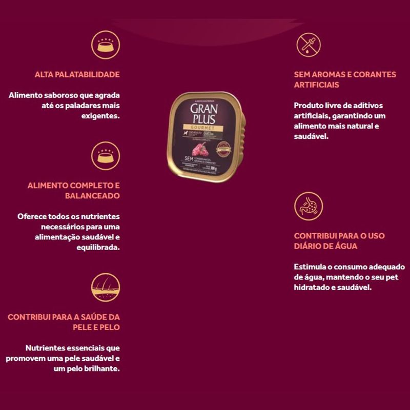 Ra  o  mida GranPlus Gourmet Pat  para C es Adultos Ovelha 300g 2