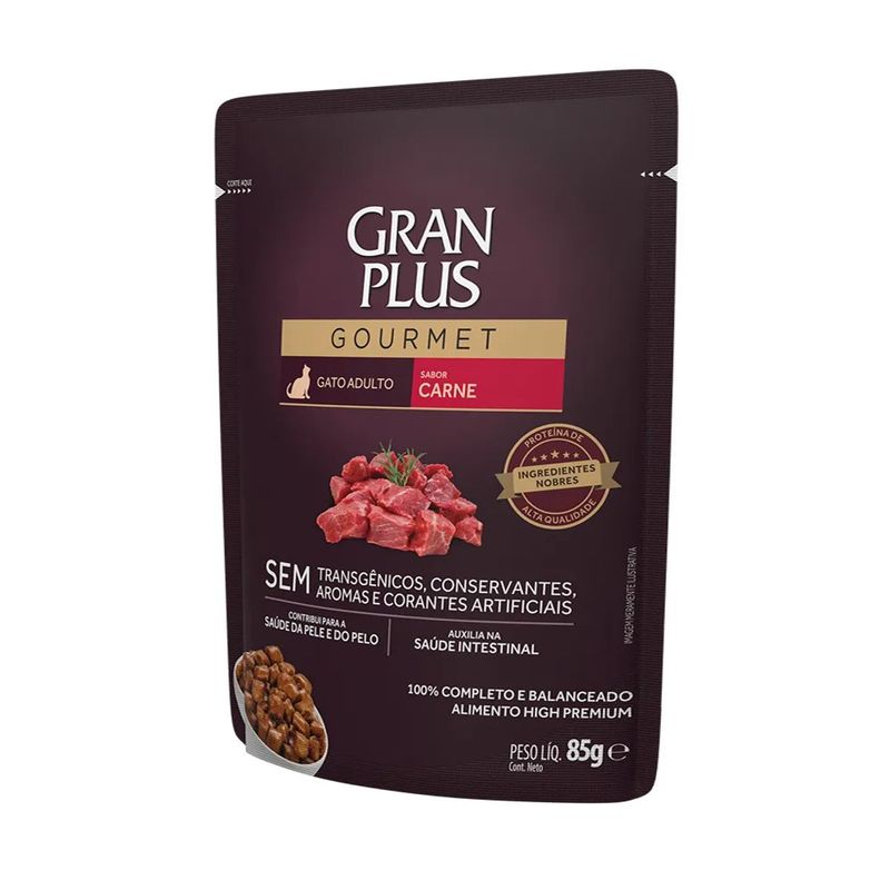 Ra  o  mida Gourmet para Gatos Adultos Carne 85g 1