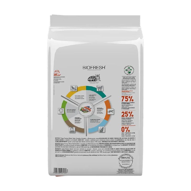 Ra  o Seca Biofresh para Gatos Castrados Salm o 1 5kg 2