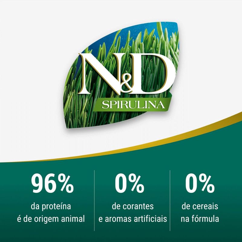 Ra  o Seca N D Spirulina para Gatos Adultos Castrados Cordeiro  Spirulina e Goji Berry 1 5kg 5