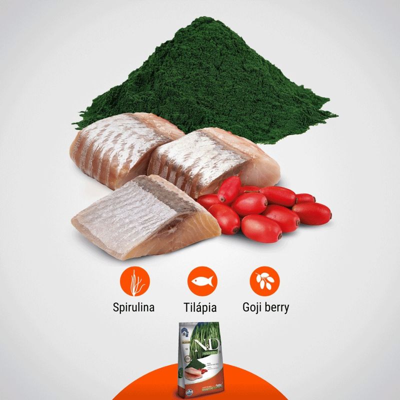 Ra  o Seca N D Spirulina para Gatos Adultos Til pia  Spirulina e Goji Berry 1 5kg 7