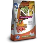 Ra  o Seca N D Tropical Selection para C es Adultos Porte Mini Salm o  Cereais e Frutas Tropicais 2kg 1