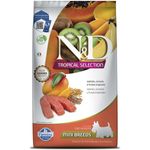 Ra  o Seca N D Tropical Selection para C es Adultos Porte Mini Salm o  Cereais e Frutas Tropicais 2kg 2