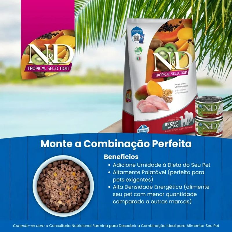 Ra  o Seca N D Tropical Selection para C es Adultos Porte M dio e Grande Frango  Cereais e Frutas Tropicais 10 1kg 8