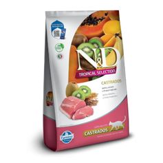 Ração Seca N&D Tropical Selection para Gatos Adultos Castrados Suíno, Cereais e Frutas Tropicais 7kg