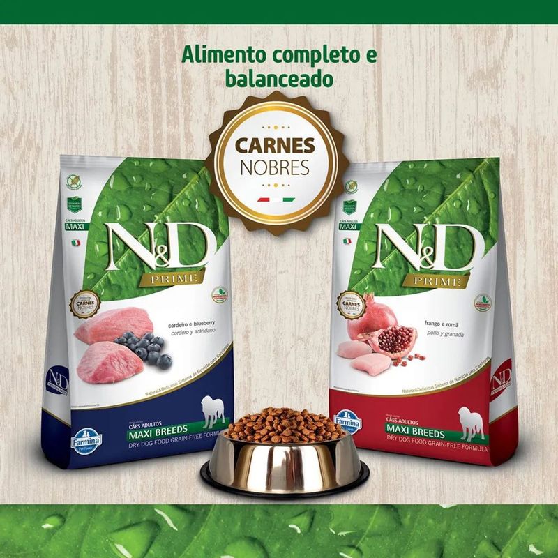 Ra  o Seca N D Prime para C es Adultos Porte M dio Cordeiro e Blueberry 10 1kg 2