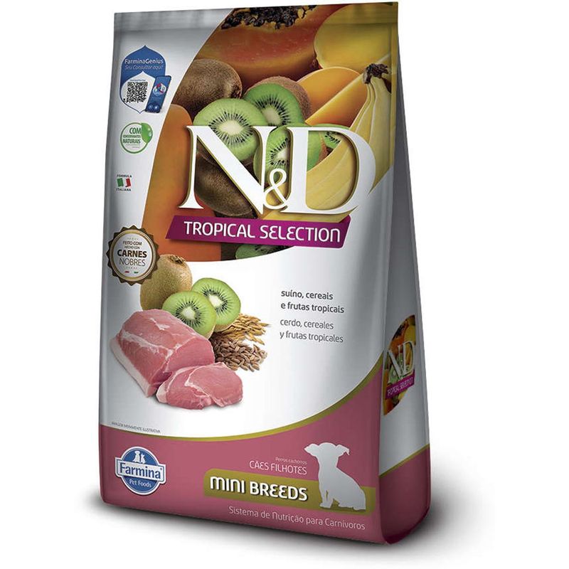 Ra  o Seca N D Tropical Selection para C es Filhotes Porte Mini Su no  Cereais e Frutas Tropicais 2kg 2