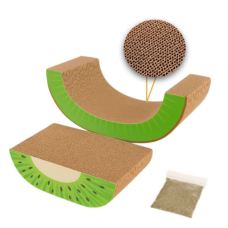 Arranhador Animaux Frutas Papel o Kiwi para Gatos Filhotes 5