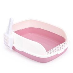 Bandeja Sanitária Animaux com Pá para Gatos Rosa