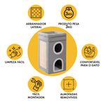 Casa Cama Animaux Arranhador 03 Andares para Gatos Cinza 2