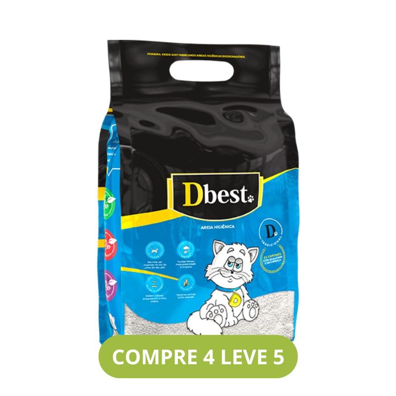 Areia Higi nica Dbest Tradicional para Gatos 4kg 0