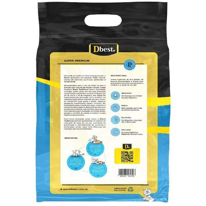 Combo Areia Higi nica Dbest Tradicional 2kg - Cont m 10 unidades 2