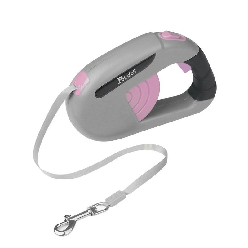 Guia Retr til Animaux Retangular 2 para Coleira Passeio para C es Porte Pequeno e M dio Rosa 4 5m 0