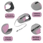 Guia Retr til Animaux Retangular 2 para Coleira Passeio para C es Porte Pequeno e M dio Rosa 4 5m 3